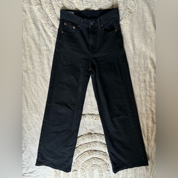 Gap | High Rise Stride Wide-Leg Jeans | Washed black | 26 2 LONG - Picture 5 of 6